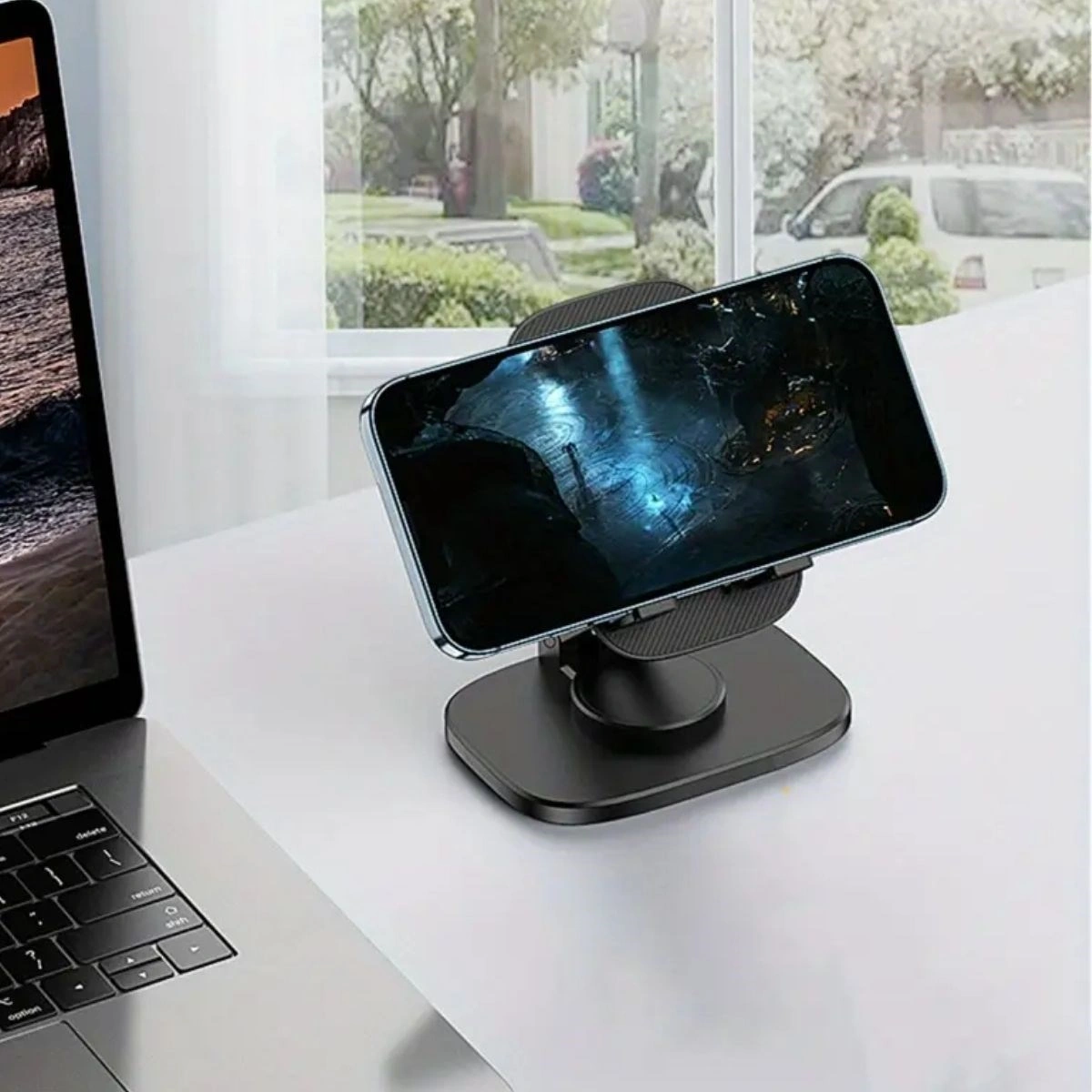 Lunaev 360 Döner Masaüstü Mobil Telefon Tutucu Standı