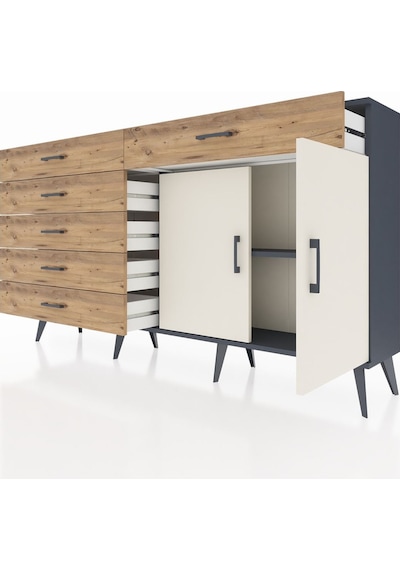 Arges Konsol Tek Raflı 6 Çekmeceli 2 Kapaklı 176x30x99 Antrasit-a Antrasit-aytaşı/çam Arges Konsol Tek Raflı 6 Çekmeceli 2 Kapaklı 176x30x99 Antrasit-a Antrasit-aytaşı/çam
