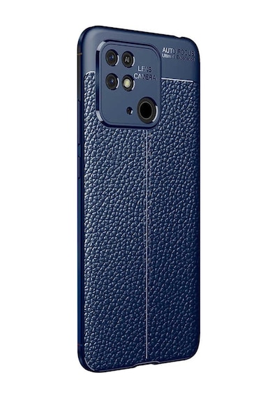 Microsonic Xiaomi Poco C40 Kilif Deri Dokulu Silikon Lacivert 557081713