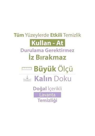 Baby Turco Doğadan Yer Temizlik Havlusu Lavanta 50 Adet 100'lü Set