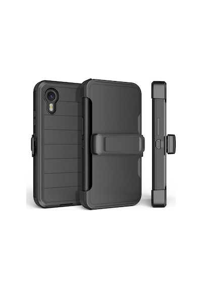 Zore Galaxy Uyumlu Xcover7 Pro Kılıf Double Clip Kapak - Siyah Siyah