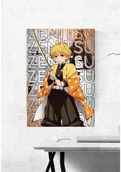 Zenitsu Agatsuma Kimetsu No Yaiba Demon Slayer Poster-çerçevesiz