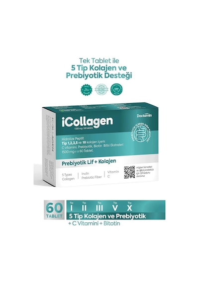 iCollagen Kolajen ve Probiyotik Takviye Edici Gıda 60 Tablet