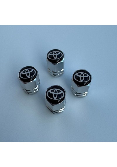 Toyota Corolla İle Uyumlu Logolu Alüminyum Altıgen Sibop Kapağı Takım