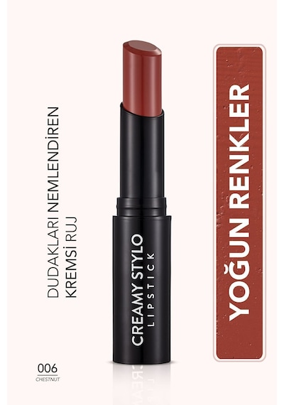 Flormar Yarı Parlak Stick Ruj- Creamy Stylo Lipstick -006 Chestnut- 8682536013666