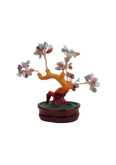 Feng Shui Doğal Kuvars Taşlı Bonsai Şans Bereket Çakra Meditasyon Ağacı Biblo Ev Ofis Hediyesi Mdl 1
