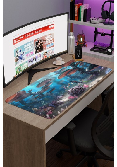 Subnautica Kaymaz Dikişli Kauçuk Oyuncu Mousepad V5 - 90x40 Xxl Gaming Mouse Pad Fare Altlığı
