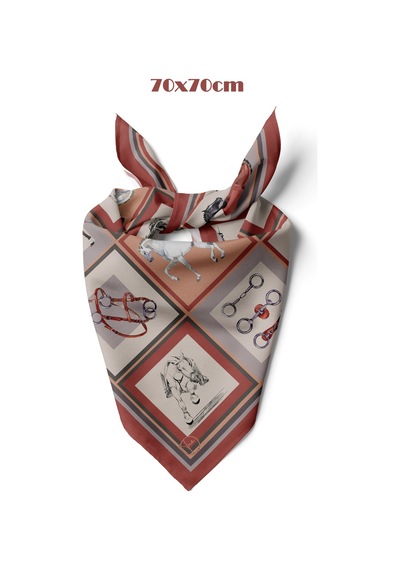 Terra Bınıcı Desen 70 70cm Bandana/fular Çok Renkli