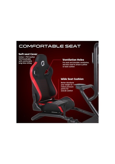 Gomprx-6013 Master Pro X Yarış Oyun Simülörü Kokpiti - Kırmızı/siyah