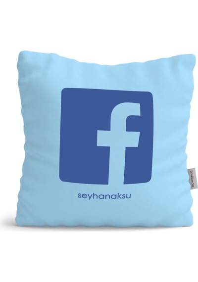 Kişiye Özel Facebook Mavi Yastık