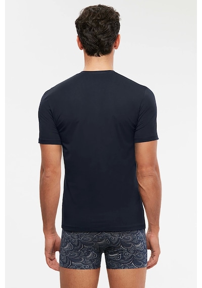 Kom Antonio V Yaka Pamuklu Erkek Tshirt - Lacivert