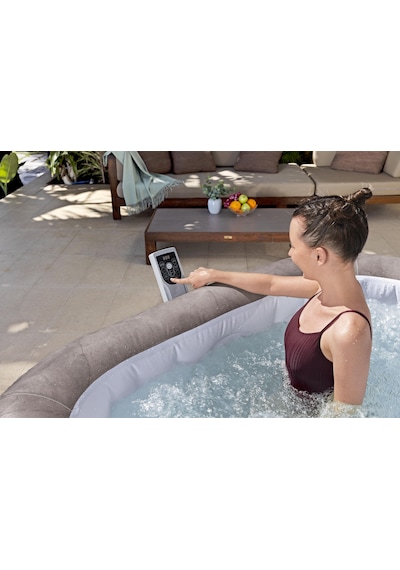 Lay-z-spa 6001k Rome Smart Airjet Enerji Tasarruflu Şişme Spa Havuzu, Mobil Uygulama Kontrollü, 4-6 Kişilik Gri