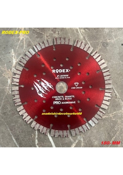 Rdx Pro 180mm Elmas Beton Kesme Diski Taş Seramik Tuğla Granit Kesici Elmas Turbo2x