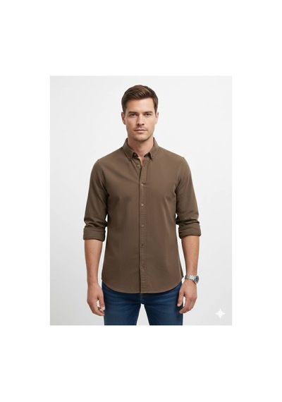 Jeanstore Tencel Kahverengi Erkek Gömlek