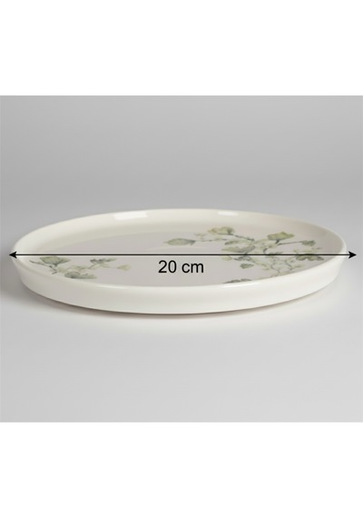 6 Kişilik Nodric Kenar Toledo Pasta Tabağı 20cm Dijital Freesia Desen Krem