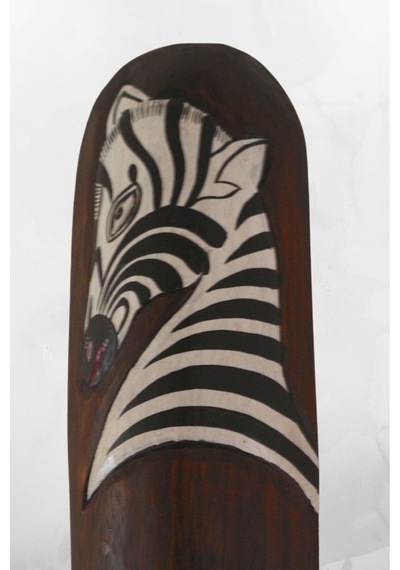 Ahşap Otantik Mask Zebra 50cm Duvar Süsü Dekoratif Maske