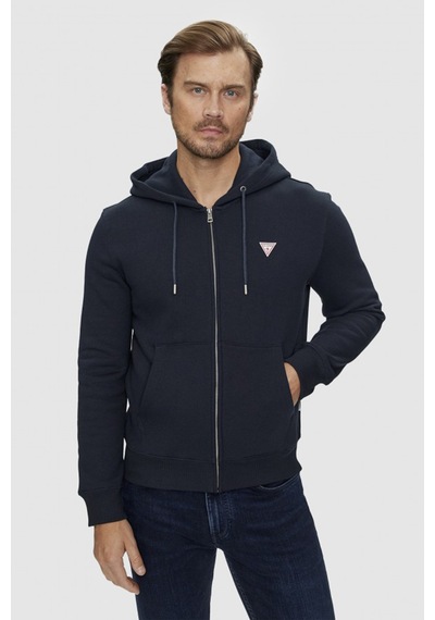 Guess Erkek Gj İnce Fermuar Kapüşonlu Sweatshirt - Lacivert Lacivert