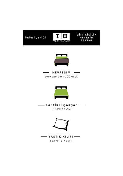 Tabu Home İpliği Boyalı Bej Çarşafı Lastikli Çift Kişilik Nevresi Bej