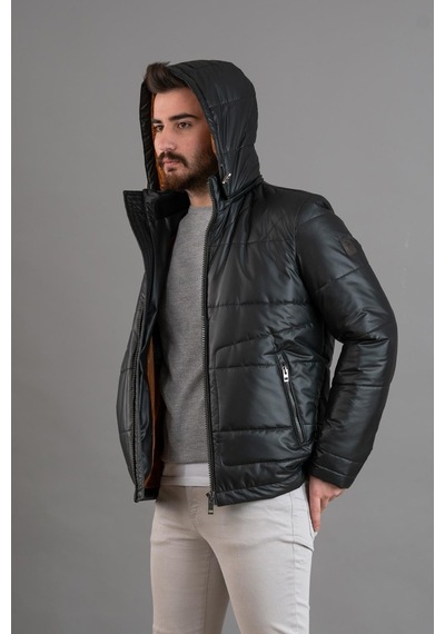 Kapşonlu Regular Fit Erkek Şişme Mont