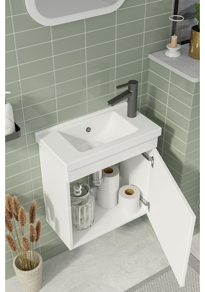 Biani Fix Nova 50 Cm Alt Banyo Dolabı Renk Mat Beyaz