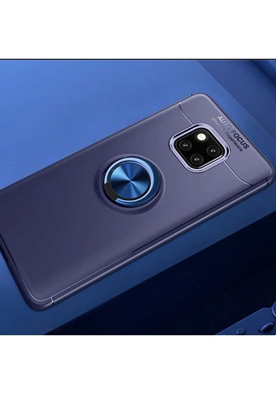 Huawei Mate 20 Pro Kılıf Yüzüklü Tam Korumalı Silikon Kapak