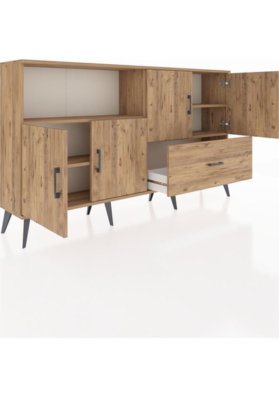 Arges Konsol 4 Raflı Tek Çekmeceli 4 Kapaklı 176x30x99 Çam-çam Çam-çam Arges Konsol 4 Raflı Tek Çekmeceli 4 Kapaklı 176x30x99 Çam-çam Çam-çam