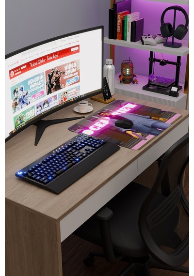 Gta Vice City Kaymaz Dikişli Kauçuk Oyuncu Mousepad V1 - 48x40 Xl Gaming Mouse Pad Fare Altlığı