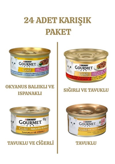 Purina Gourmet Gold Karışık Yaş Kedi Konserve Maması 85 Gr X 24 Adet
