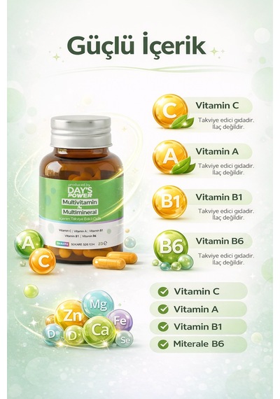 Day's Power Multivitamin&Multimineral Takviye Edici Gıda