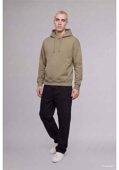 Defacto Regular Fit Kapüşonlu İçi Yumuşak Tüylü Kanguru Cepli Basic Sweatshirt X8283az26aukh404 Haki-kh404