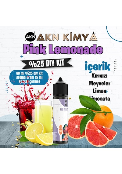 Pink Lemonade Yoğun Dıy Kit Kırmızı Meyveler Limon Gıda Aroması %25 Oranda Aroma İçerir Hazır Değildir 60 Ml