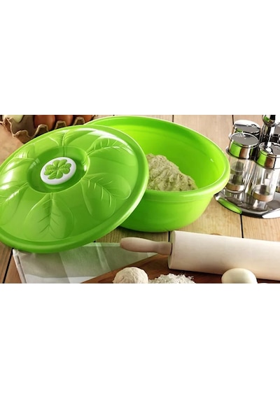 Asude 2 No Yonca Hamur Leğeni Kapaklı 8 Litre Şeffaf