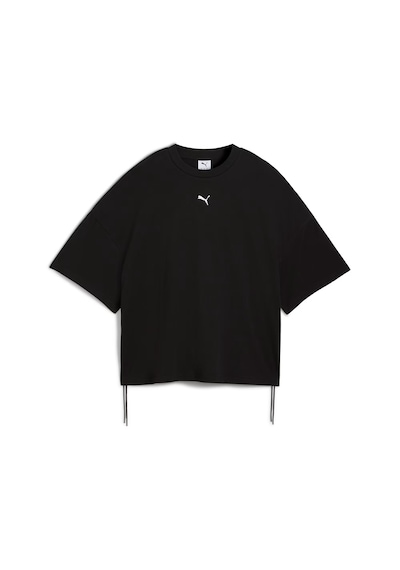 Puma Dare To Ruched Kadın Geniş Kesim Tişört 632144 01 Siyah