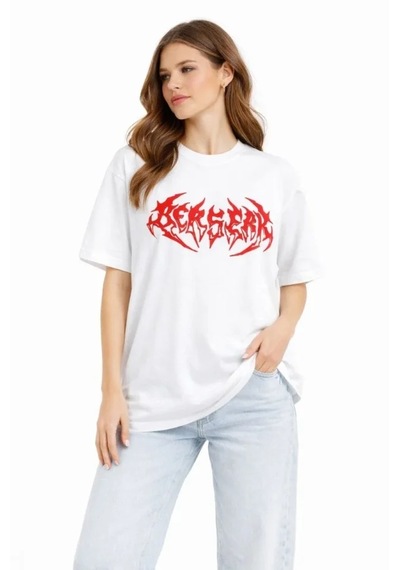 De'charme Baskılı T-shirt Yazlık Kısa Kol Bisiklet Yaka Rahat Kalıp Tişört - Beyaz