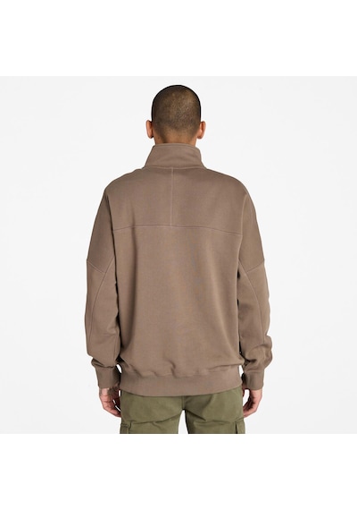 Timberland Erkek Kahverengi Çeyrek Fermuarlı Sweatshirt Tb0a5md2bk01 Kahverengi