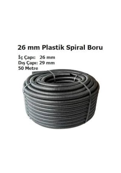 26 Mm Plastik Spiral Boru 50 Mt