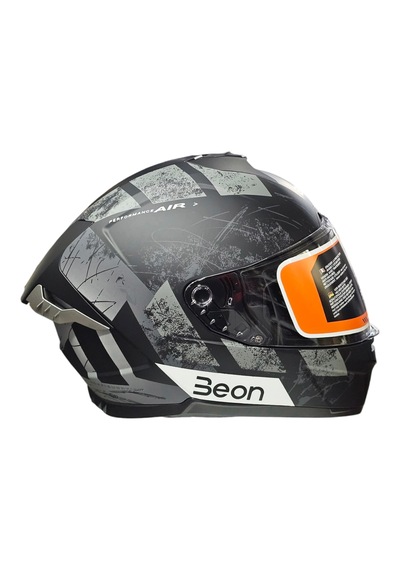 Beon B507 Full Face Kapalı Motosiklet Kaskı Gri - Siyah
