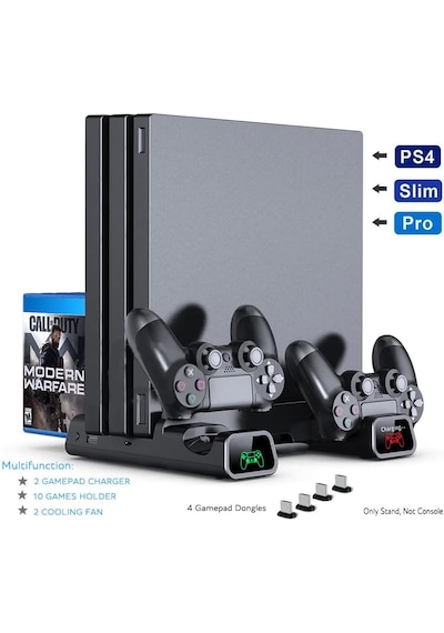 Ps4 Pro Ve Slim İçin Fanlı Dikey Soğutucu Ve Kol Şarj Edici Organ