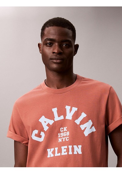 Calvin Klein Erkek 20s Calvin T-shirt-12868 Turuncu