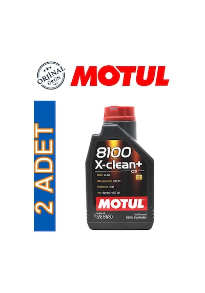 Motul 8100 X-Clean+ C3 5W-30 Motor Yağı 2 x 1 L