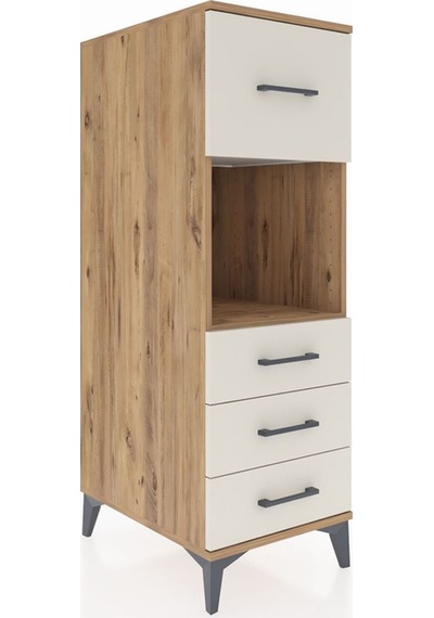 Kronos Dolap Tek Raflı 4 Çekmeceli 44x59x134 Çam-aytaşı Atlas Çam