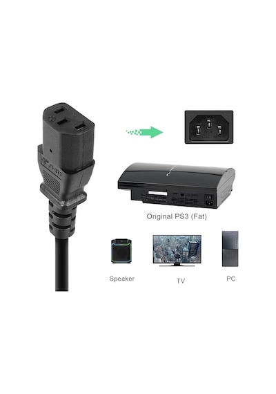 Ps3 Fat Kasa Power Elektrik Güç Kablosu 1.5 Metre