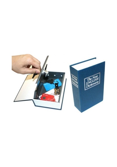 Mobgift Kitap Görünümlü Anahtarlı Gizli Kasa Kumbara Lacivert