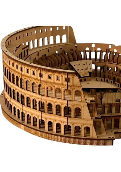 Roma Koloseumu Ahşap Maket Seti Dıy Miniatür Diorama Tarihi Mimari Koleksiyoner Modeli 458 Parça