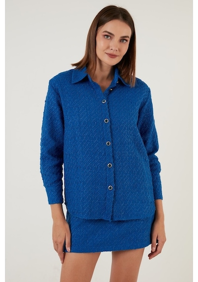 Lela Pamuklu Oversize Tüvit Bayan Gömlek 42190503 Saks
