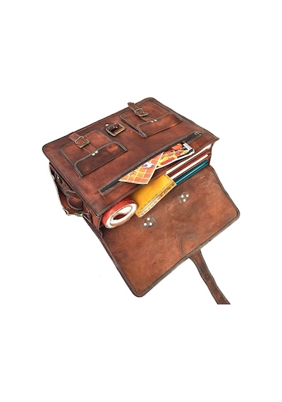 Cuero Vintage El Yapımı Deri Çapraz Askılı Çanta Dizüstü Bilgisayar Evrak Çantası Bilgisayar Çantası 18 İnç Kahverengi Cuero Vintage El Yapımı Deri Çapraz Askılı Çanta Dizüstü Bilgisayar Evrak Çantası Bilgisayar Çantası 18 İnç Kahverengi
