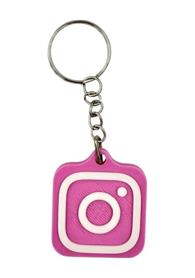 Nfc Anahtarlık - İnstagram Anahtarlık Pembe Büyük Boy 4,5 Cm
