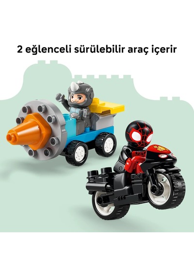 LEGO® DUPLO® | Marvel Spidey Takımı Karargahı 10464 – 2 Yaş Üzeri Çocuklar için Aksesuarlar İçeren Oyuncak Yapım Seti (65 Parça)