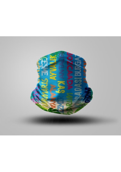 Buffalo Erkek Mavi Yazı Baskılı Bandana Siyah