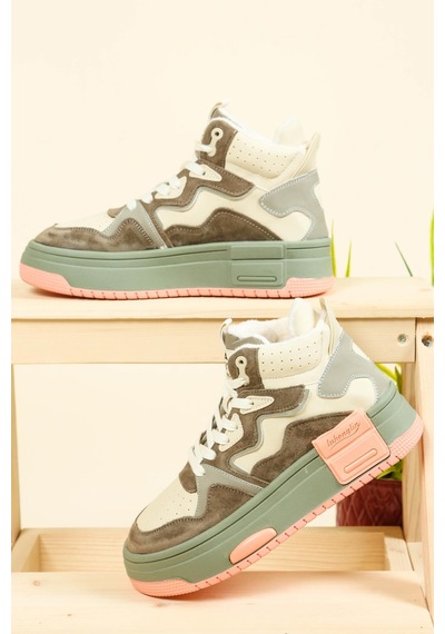 Guja Garnili Kalın Taban Sneakers Yeşil-6016-yeşil Yeşil